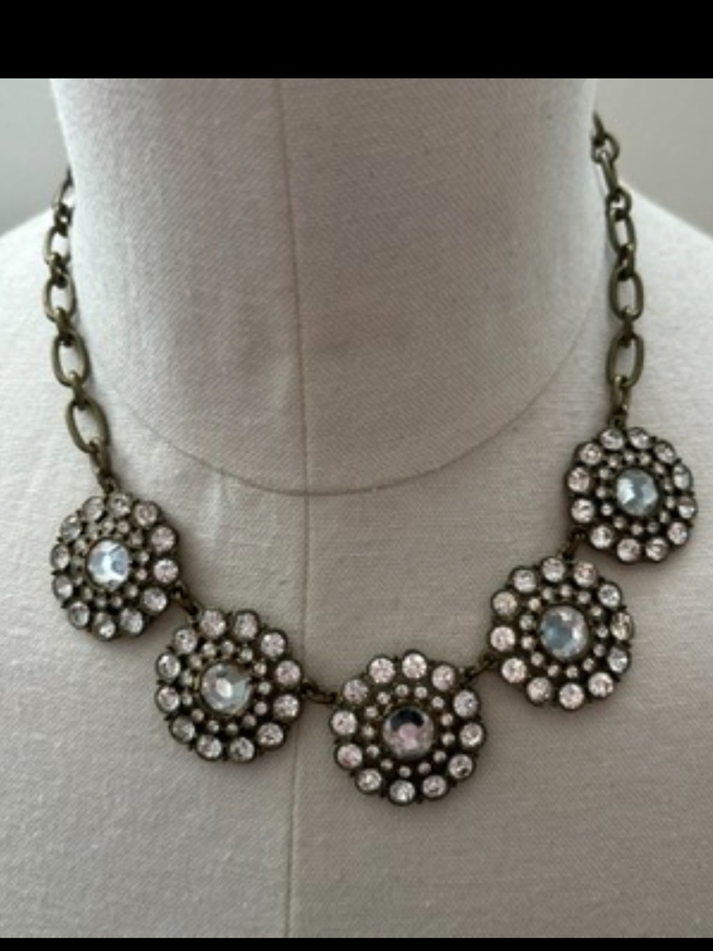 J. Crew Crystal Flower Statement Necklace
